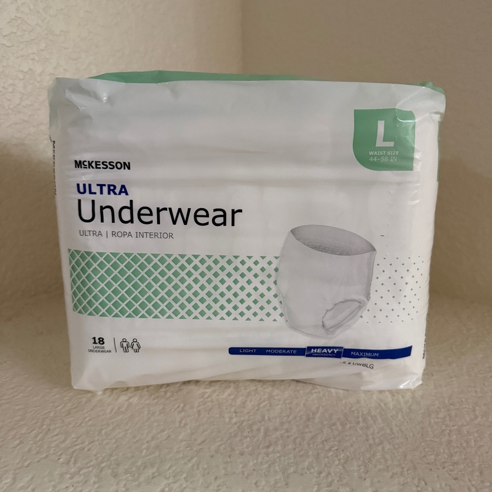 NWOT McKesson Adult Underwear Large 1 pack 18 count